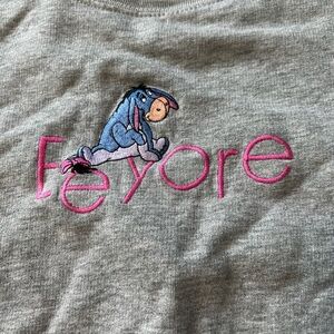 Eeyore Gray Sweatshirt with Pink Accents